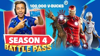 BUYING Fortnite SEASON 4 BATTLE PASS With My Dads Credit Card  Royalty Gaming [upl. by Carlile953]