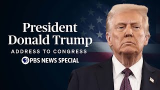 WATCH LIVE President Donald Trumps 2025 address to Congress  PBS News Special [upl. by Nwahsyd]