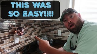 DIY  HOW TO INSTALL PEEL amp STICK VINYL TILE BACKSPLASH [upl. by Eisen]