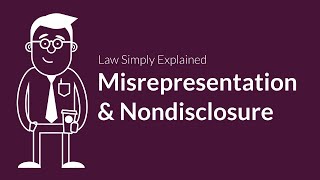 Misrepresentation and Nondisclosure  Contracts  Defenses amp Excuses [upl. by Best]