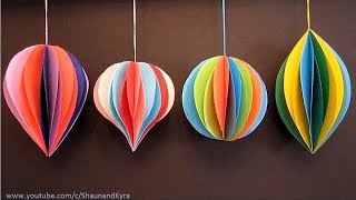 3D Paper Ornaments  Holiday Decorations  DIY Winter Decor  Crafts For Kids [upl. by Eleon]