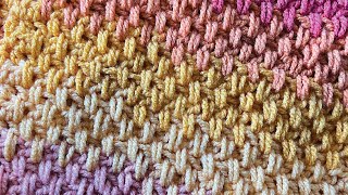 Crochet Extended Moss Stitch  BEGINNER  The Crochet Crowd [upl. by Necila202]