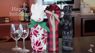 How to Gift Wrap Wine Bottles  Three Ways [upl. by Puttergill826]