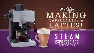 Mr Coffee® Espresso Maker  Making Capuccino amp Latte [upl. by Eanrahs]