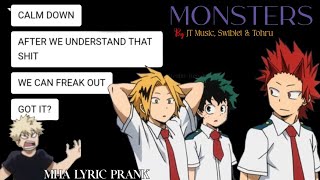 Monsters  MHA Lyric Prank  HideampSeek part 2 [upl. by Dusa]