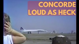 Concorde Supersonic Jet Airplane Take Off  Loud as Heck  Stock Footage [upl. by Vince]