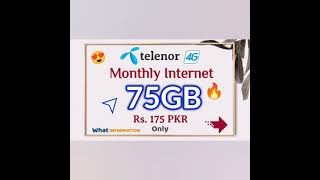 Telenor Monthly Internet Package Rs 175 PKR 🔥  What Information [upl. by Sorce672]