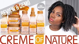 CREME OF NATURE PURE HONEY New Hair Line REVIEW amp DEMO Oct 2018 [upl. by Anuayek]