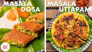 Masala Dosa amp Uttapam Recipe  Mumbai Street Style  Dosa batter  Coconut Chutney  Sanjyot Keer [upl. by Routh268]