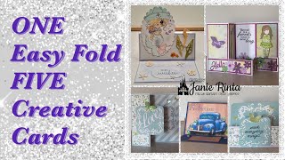 ONE Easy Card Fold For FIVE Creative Cards  Easy Tutorial [upl. by Ekenna]