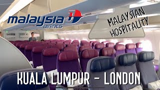 14 Hours on MALAYSIA AIRLINES A350900 ECONOMY  Kuala Lumpur  London  MH004 [upl. by Jonell]