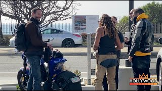 Keanu Reeves talking to fans about his ARCH Motorcycle for 3 Minutes Straight in Malibu [upl. by Gibson368]