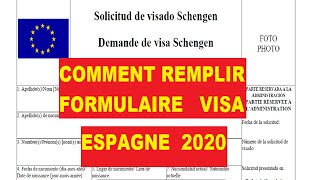 remplir le nouveau formulaire détat schengen espagne 2020 [upl. by Adnilahs]