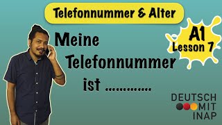 A1 lesson 7  How to ask for telephone number  How to ask for someones age in German [upl. by Donal]