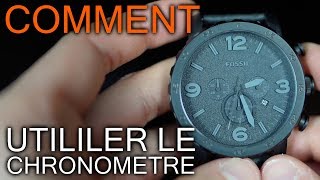 Comment Utiliser le Chronomètre dune Montre Fossil [upl. by Dahc718]