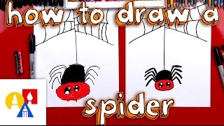 How To Draw A Cartoon Spider And Spider Web [upl. by Rema]