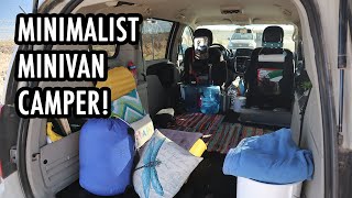 A Truly Minimalist NoBuild Minivan Camper Complete Tour [upl. by Notyap704]