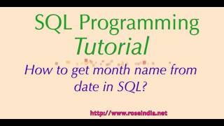 How to get month name from date in SQL [upl. by Hamian]