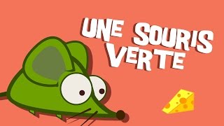 Un Souris Verte  Comptine pour enfant [upl. by Nlocnil]