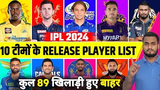 IPL 2024 All Teams Announce Full And Confirm Released Player List In Player Retention [upl. by Cavallaro576]