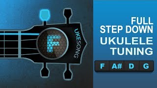 Online Ukulele Tuner  Full Step Down UKULELE TUNING [upl. by Nosnar458]