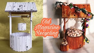 How to reuse old magazine  Recycled paper well  DIY [upl. by Selima]