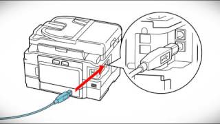 Epson WorkForce WF3620  Wireless Setup Using a Temporary USB Connection [upl. by Acirahs]