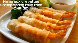 RECETTE NEMS AUX CREVETTES  NEMS VIETNAMESE SPRING ROLLS  365 recipe cooking [upl. by Aicened]