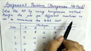 Lec29 Assignment Problem Hungarian Method  In Hindi  Operation Research [upl. by Buckingham780]