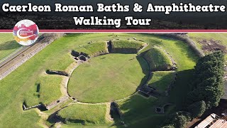 CAERLEON ROMAN BATHS amp AMPHITHEATRE WALES  Walking Tour  Pinned on Places [upl. by Einial146]