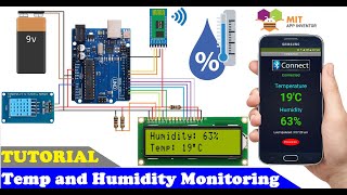 how to make Wireless Temperature and Humidity Monitoring System using Bluetooth  mit app inventor [upl. by Nnave]