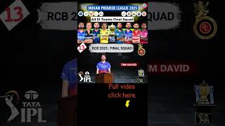 All Team Final Squad  IPL 2025 Players List  RCB CSK MI DC PBKS KKR GT SRH RR LSG Part 6 [upl. by Rennie164]