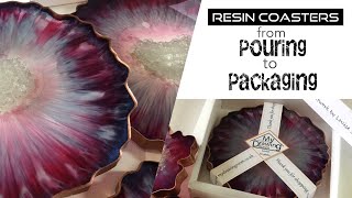 Resin Coasters Pouring to Packaging [upl. by Dlorag]