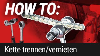 HOW TO Motorradkette trennen und vernieten [upl. by Bazluke]