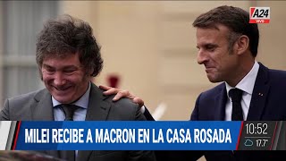 📢 JAVIER MILEI RECIBE A EMMANUEL MACRON [upl. by Gemperle]