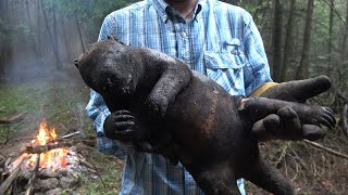 Porcupine Catch and Cook Clean  Learn The Primitive Hangi  Corn Meal Bread With Mortar amp Pestle [upl. by Lorain]