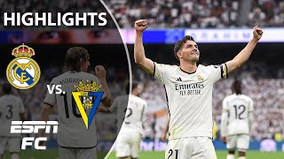 Real Madrid vs Cádiz  LALIGA Highlights  ESPN FC [upl. by Tana]