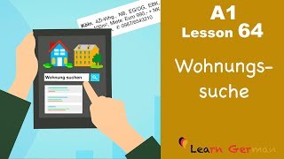 A1  Lesson 64  Wohnungssuche  Apartment  hunting  Learn German for beginners [upl. by Nalim]