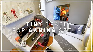 SMALL GAMING ROOM SETUP WITH BED  SMALL BEDROOM MAKEOVER GAMING AREA [upl. by Ennasus]