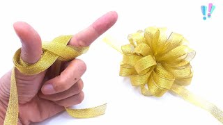 DIY Bow  How to make simple Satin Bow [upl. by Yngad]