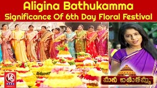 Aligina Bathukamma  Significance Of Bathukamma Songs  Mana Bathukamma  V6 News [upl. by Warrin200]