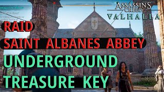 Saint Albanes Abbey RAID Underground Treasure KEY  Assassins Creed Valhalla [upl. by Palla]