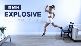 15 MIN EXPLOSIVE LEG WORKOUT  Plyometric and Isometric [upl. by Alyehs254]