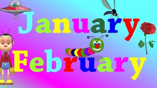 Months of the year  12 Month Name  January February  Months Name for Kids [upl. by Naitsirt]