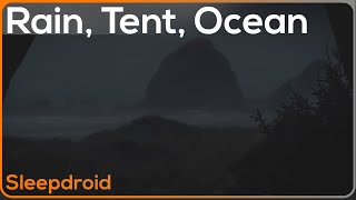 ► Rain in a Tent by the Ocean Rainstorm and Ocean Wave Sounds for Sleeping Night 10 hours lluvia [upl. by Llennoc884]