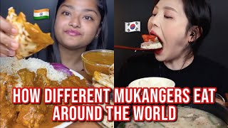 how different mukbangers eat around the WORLD [upl. by Hsima44]