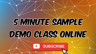 5 Minute Sample Demo Class Online [upl. by Simpson176]