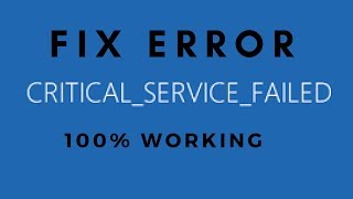 SOLVED CRITICALSERVICEFAILED on WINDOWS 10 Constant restarting error fix [upl. by Bria938]