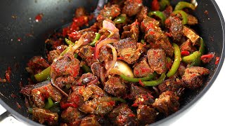 ASUN RECIPE  HOW TO MAKE ASUN PEPPERED SMOKED GOAT MEAT SISI JEMIMAH [upl. by Natala]