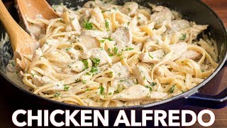 Chicken Fettuccine Alfredo Recipe  Easy Dinner [upl. by Adnawot]